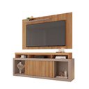 Ver imagem 3 de Kit Sofá Genebra 3 Lugares com Rack Painel New Oscar Café/buriti/fendi