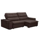 Ver imagem 2 de Kit Sofá Genebra 3 Lugares com Rack Painel New Oscar Café/buriti/fendi