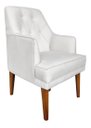 Ver imagem 1 de Cadeira Poltrona Decorativa Paris Retro Corino Branco Dominic Decor