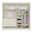 Ver imagem 3 de Guarda Roupa Solteiro com Espelho 4 Portas 3 Gavetas - Nantes-off White - Móveis Europa