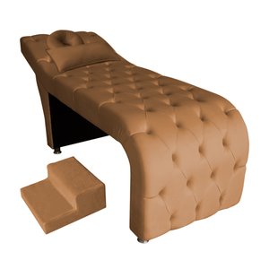 Maca Estética Capitonê com Escada e Almofada Veludo Terracota - Ninho Decor