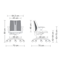Cadeira Giratória Addit Ergonômica com Regulagem Back System Nr17 Altura Inclinação Crepe Preta - 3