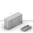 Ver imagem 3 de Cômoda Organizadora 150cm com 8 Gavetas 240829 Linha Valência Politorno