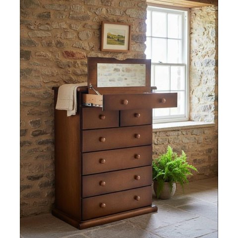 Cômoda Gramado Porta Jóias 1,20 X 50 X 80 - Madeira Maciça - Móveis de Gramado - ( Cor Castanho