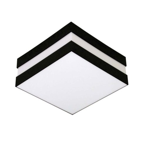 Plafon Bilbao Preto 1 Lâmpada 18x18cm Tualux
