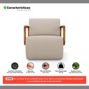 Ver imagem 3 de Kit 02 Poltronas Decorativas Orgânica Living Kavya Linho Bege - Desk Design