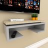 Rack Pequeno Moderno Amadeirado Claro com Cinza - 1