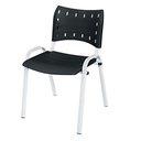 Ver imagem 1 de Cadeira Iso Base Branco Igreja, Escola, Escritório - Preto Kit 1 Peça