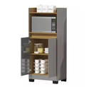 Ver imagem 2 de Armário Multiuso Cinza Organizador para Cozinha Balcão Microondas Jt