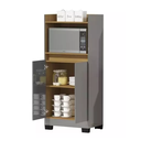 Ver imagem 2 de Armário Multiuso Cinza Organizador para Cozinha Balcão Microondas Jt