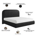 Ver imagem 5 de Cama Casal Flutuante com Cabeceira 140cm Aura W01 Couríssimo Preto - Lyam Decor