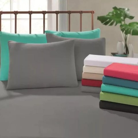 Jogo Lençol Cama Casal King Size com Elástico 100% Algodão