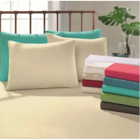 Jogo Lençol Cama Casal Queen Size com Elástico 100% Algodão