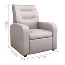 Ver imagem 2 de Poltrona Reclinável Decorativa Jersey Corino Bege