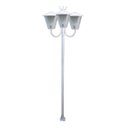 Ver imagem 1 de Poste Braço Curvo Luminária Romana Tripla Jardim Branco 3Mt Ouro Minas L052OM