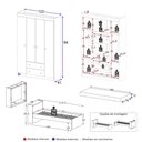 Ver imagem 2 de Jogo de Quarto Cama com Colchão e Guarda-Roupa 4 Portas 2 Gavetas Lira Multimóveis MP4839 Branco/
