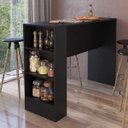 Ver imagem 1 de Bancada Balcão Gourmet Mesa Cozinha Multiuso Preta - sem Porta