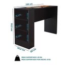 Ver imagem 3 de Bancada Balcão Gourmet Mesa Cozinha Multiuso Preta - sem Porta