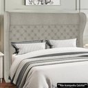 Ver imagem 2 de Cabeceira Cama Box Casal Queen 160cm Trinidad P02 Boucle Cru - Mpozenato