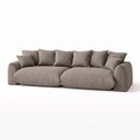 Ver imagem 2 de Sofá Cama Modular Orgânico Retrátil 4 Lugares Base Madeira Maciça 230 cm Marrocos