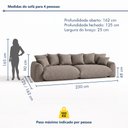 Ver imagem 3 de Sofá Cama Modular Orgânico Retrátil 4 Lugares Base Madeira Maciça 230 cm Marrocos