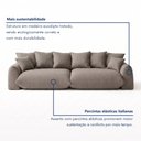Ver imagem 5 de Sofá Cama Modular Orgânico Retrátil 4 Lugares Base Madeira Maciça 230 cm Marrocos