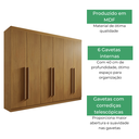 Ver imagem 4 de Guarda Roupa Casal 6 Portas 6 Gavetas Da Vinci D'Doro Cinamomo
