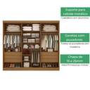 Ver imagem 3 de Guarda Roupa Casal 6 Portas 6 Gavetas Da Vinci D'Doro Cinamomo