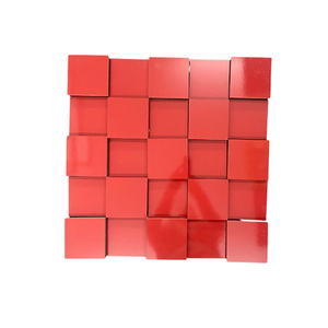Painel Acústico Tabuleiro 50x50x4cm - Mdf e Espuma - Vermelho