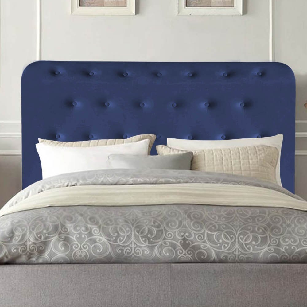 Painel Para Cama Box Casal Cm Brenda Luxo House Azul Madeiramadeira