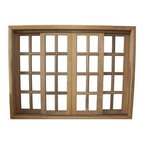 Janela de Madeira Itaúba Vitro 100x140 de Correr com Guarnição