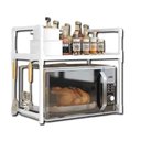Ver imagem 4 de Rack Organizador Suporte para Micro-Ondas Prateleira Porta Temperos em Plástico e Metal para