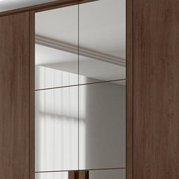 Guarda Roupa Casal com Espelho 6 Portas Amsterdã Rv Móveis Noce - 5