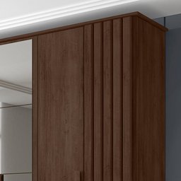 Guarda Roupa Casal com Espelho 6 Portas Amsterdã Rv Móveis Noce - 4