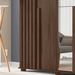 Guarda Roupa Casal com Espelho 6 Portas Amsterdã Rv Móveis Noce - 6