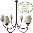 Ver imagem 2 de Lustre Rustico Simples 6l Artesanal Área Gourmet com Cúpulas