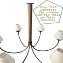Ver imagem 6 de Lustre Rustico Simples 6l Artesanal Área Gourmet com Cúpulas
