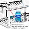 Escorredor 12 Pratos em Inox com Porta Talheres de Plástico - 4