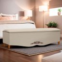 Ver imagem 6 de Recamier Baú Provençal 140cm para Cama Casal Linho - Sofa Store:linho Bege