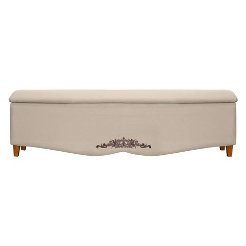 Recamier Baú Provençal 140cm para Cama Casal Linho - Sofa Store:linho Bege