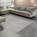 Ver imagem 1 de Tapete para Sala Chevron Quadros Cinza 2,00x2,90M - São Carlos