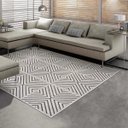 Ver imagem 1 de Tapete para Sala Chevron Quadros Cinza 1,50x2,00M - São Carlos