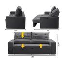 Ver imagem 2 de Sofá Retrátil e Reclinável 3 lugares com Molas 1,80m Laisa Suede Cinza Madelina Decor