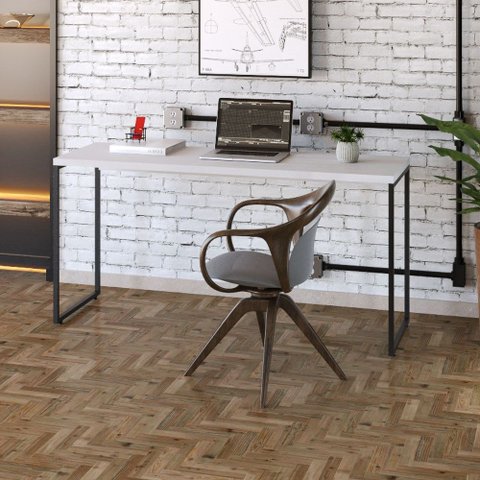 Mesa de Escritório Escrivaninha 150cm Dynamica Industrial C08 Branco Chess - Mpozenato