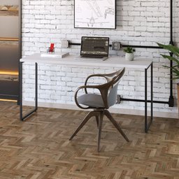 Mesa de Escritório Escrivaninha 150cm Dynamica Industrial C08 Branco Chess - Mpozenato - 2 Mesa de Escritório Escrivaninha 150cm Dynamica Industrial C08 Branco Chess - Mpozenato - 2