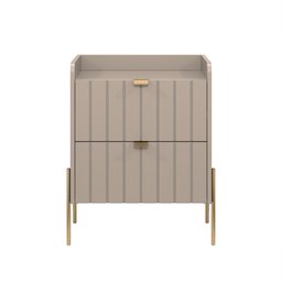 Mesa de Cabeceira Conect Moderna Moriah 45cm Puxador em Aço Dourado - 4