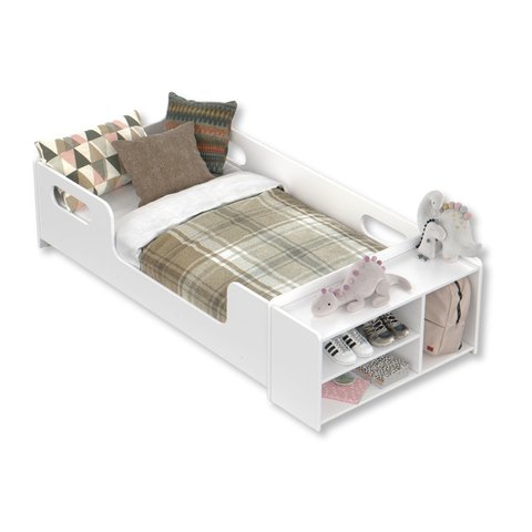 Mini Cama Infantil Montessoriana Aconchego com Nicho:branca