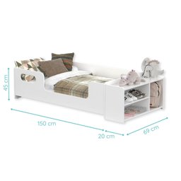 Mini Cama Infantil Montessoriana Aconchego com Nicho:branca - 6