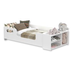 Mini Cama Infantil Montessoriana Aconchego com Nicho:branca - 2