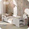 Mini Cama Infantil Montessoriana Aconchego com Nicho:branca - 3